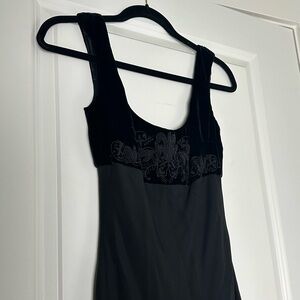 Vintage 90’s Ralph Lauren Black Formal Maxi Dress with Velvet Sequin Details